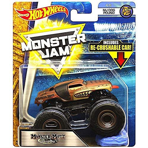 Hot Wheels Monster Mutt Junkyard Dog MJ Dog Pound Jam Diecast with Recrushable Car
