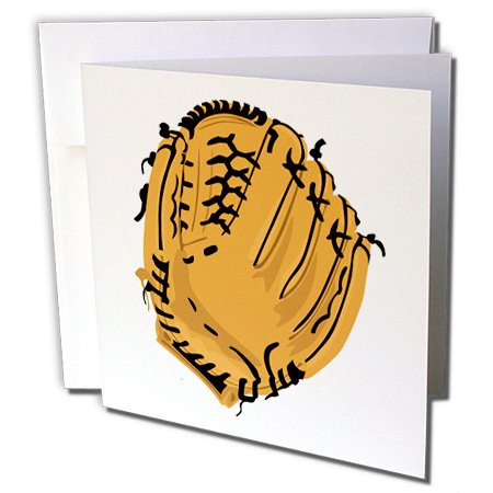 3dRose Baseball Glove Greeting Cards, 6 x 6 Inches, Set of 6 (gc_172548_1)