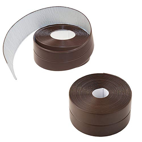 Gizhome 2 Pack Caulk Strip PE Self Adhesive Tape for Bathtub Bathroom Shower Toilet Kitchen and Wall Sealing 1-1/2" x 11'- Brown Gizhome 2 Pack Caulk Strip PE Self Adhesive Tape for Bathtub Bathroom Shower Toilet Kitchen and Wall Sealing 1-1/2" x 11'- Brown