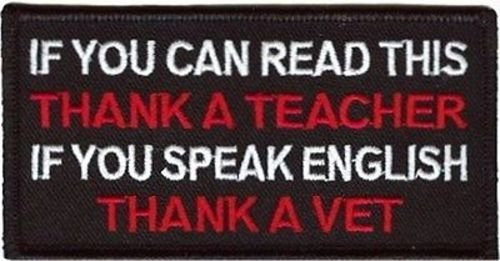 THANK A TEACHER THANK A VET Motorcycle POW MC Club NEW Biker Vest Patch PAT-1801