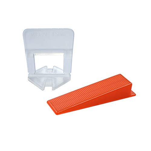 Tile Levelling Wedges Clips Kit 200pcs 1/16" Wall Floor Lippage Leveling system Kit 1.5mm Tiling Installation Laying Tools TUSRAI