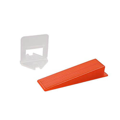 Tile Levelling Wedges Clips Kit 200pcs 3/32" Wall Floor Lippage Leveling system Kit Tiling Installation Laying Tools 2mm TUSRAI