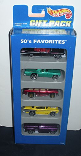Hot Wheels Gift Pack 50's Favorites 1996 #15068 '59 Caddy, '57 T-bird, Chevy Nomad, '57 Chevy, '56 Flashsider