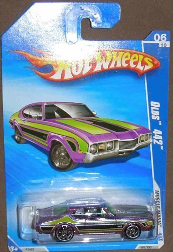 HOT WHEELS 06/10 '09 MUSCLE MANIA OLDS 442 PURPLE AND GREEN 082/190 by Hot Wheels
