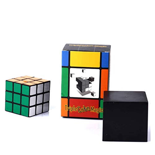 WSNMING Triple Cube Magic Tricks Magic Set Illusion Cube Magic Disappear Close up Stage Street Magic Props Gimmicks Classic Magic Toys
