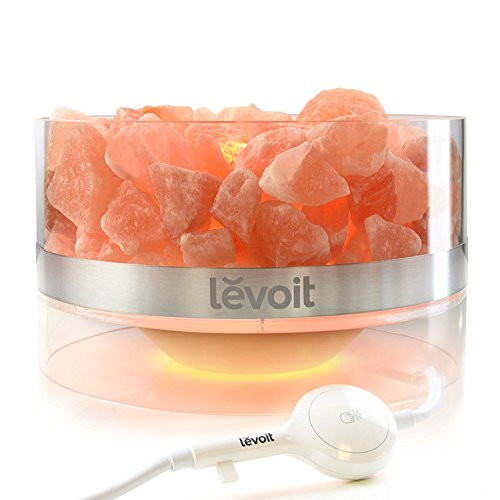 Levoit Aria Himalayan Salt Lamp, Natural Himilian Hymalain Pink Salt Rock Lamps, Hymilian Sea Salt Crystals Night Light with Touch Dimmer Switch,3 Bulbs, UL Cord & Gift Box
