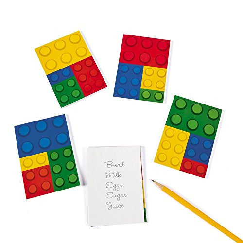 Fun Express - Toy Brick Notepads for Birthday - Stationery - Notepads - Notepads - Birthday - 24 Pieces