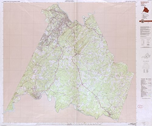 1993 map Campbell County, City of Lynchburg, Virginia : 1:50 000-scale Topographic map|Size 20x24 - Ready to Frame| Campbell County|Campbell County|Lynchburg|Lynchburg|Topographic|Virginia