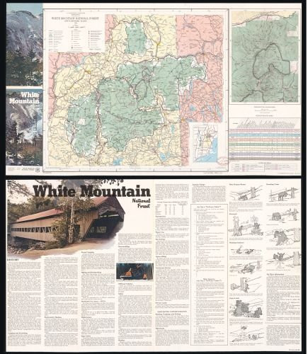1982 Map White Mountain National Forest, New Hampshire-Maine - Size: 20x24 - Ready to Frame - Maine