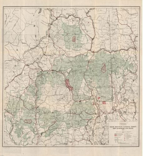 1931 Map White Mountain National Forest, New Hampshire and Maine, 1931. - Size: 22x24 - Ready to Fra