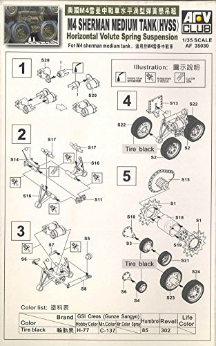 Wheels & Suspension (HVSS) for M-4 Sherman Medium Tank 1-35 AFV Club