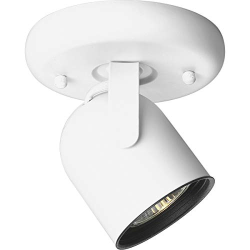 Progress Lighting P6145-30WB 1-Light Round Back Ceiling Mount Directional, White