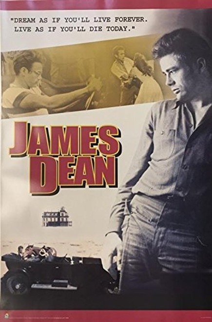 Buyartforless James Dean Collage - Dream as if You'll Love Forever. Live as if You'll die Today. 36x24 Print Poster Celebrity Movie Star Icon Hollywood Buyartforless James Dean Collage - Dream as if You'll Love Forever. Live as if You'll die Today. 36x24 Print Poster Celebrity Movie Star Icon Hollywood