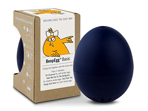 Brainstream BeepEgg Egg Timer, Basic, Cook Perfect Soft, Medium or Hard Boiled Eggs To Your Favorite Tunes Singing and Floating Egg Timer (Night Blue)