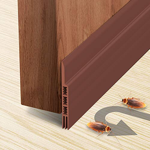 Holikme Door Draft Stopper Under Door Draft Blocker Insulator Door Sweep Weather Stripping Noise Stopper Strong Adhesive Brown 39" Length Holikme Door Draft Stopper Under Door Draft Blocker Insulator Door Sweep Weather Stripping Noise Stopper Strong Adhesive Brown 39" Length