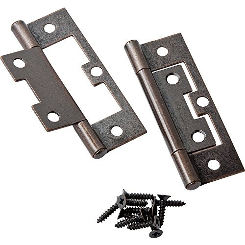 Non-Mortise Hinges,Statuary Bronze Color 3/4'' x 15/16'' x 2-1/2', 2 Pair (4 Pieces)
