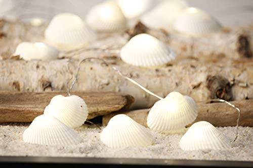 Nature Seashell Nautical Decorative Scallops String Lights, USB Cord & Battery Powered with Multi-Function Remote By 10 ft 30 LEDs for Ocean Mermaid Summer Wedding Bedroom Home Parties Ornament
