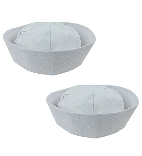 Funny Party Hats White Sailor Hats - 2 Pk Skipper Hat - Nautical Hats - Sailor Cap - Gob Hat - Yacht Hat - Sailor Costume