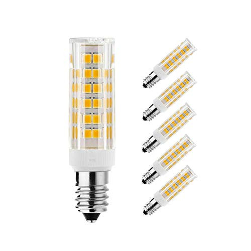 Dimmable E11 LED Bulb,Warm White 3000K,6W Equivalent to 60W Halogen Bulb,360 Omni-Direction Beam Angle,AC 110V/120V/130V [5-Pack]
