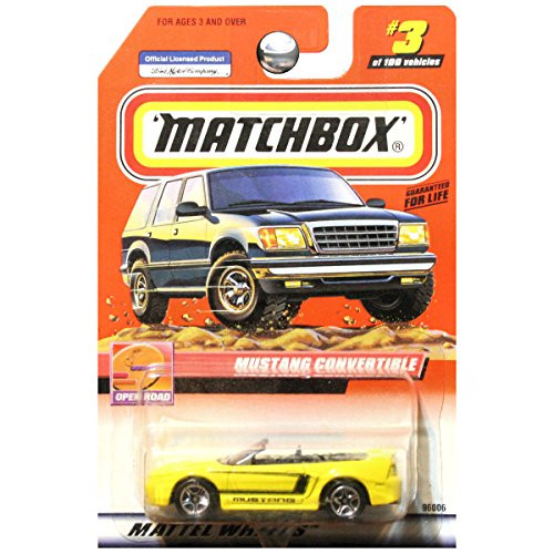 Matchbox 1999 Open Road Ford Mustang GT Convertible Yellow #3