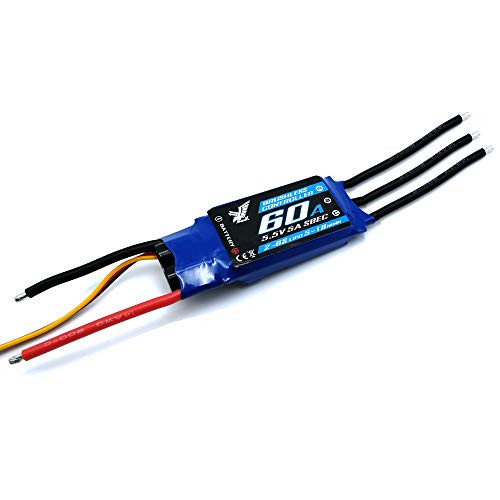 60A ESC with 5A/5.5V Switch BEC Output for The rc Airplane Fixed Wing 2-6S Lipo Hawk ZTW