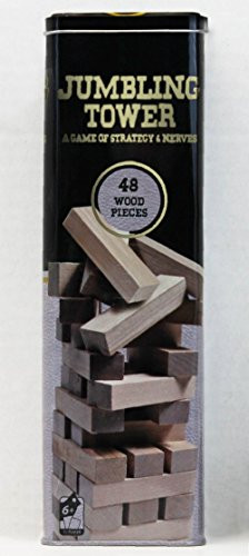 Solid Wood Jumbling Tower In A Tin by Cardinal Industries (48 Wood Pieces)