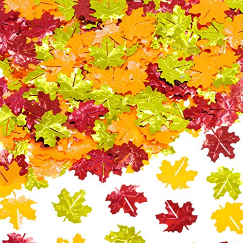 Fall Party Table Scatter Confetti - Thanksgiving Day Maple Leaves Foil Metallic Sequins Confetti Autumn Party Sprinkles Confetti Decorations