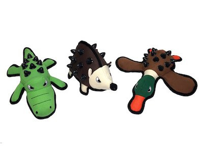 MULTIPET INTERNATIONAL Dura-Bites Plush Dog Toy in Assorted Styles, Variable Size