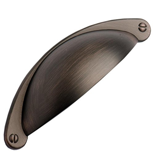 Oil Rubbed Bronze Cabinet Pulls by Southern Hills, 2 1/2 Inch Screw Spacing - 4 Inch Total Length, Bin Pulls, Cup Pulls (Pack of 5), Oil Rubbed Bronze Cabinet Hardware, Bronze Drawer Pulls