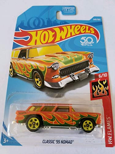 Hot Wheels 2018 50th Anniversary Hw Flames 6/10 - Classic '55 Nomad (Orange)