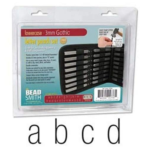 Beadsmith XTL-0781 Lowercase Gothic Font Alphabet Letter Punch Set, 3mm