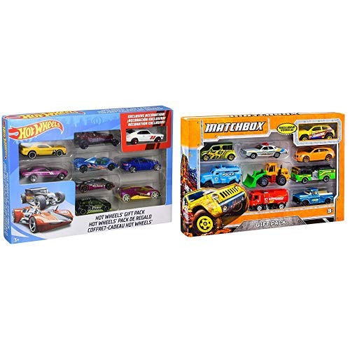 Hot Wheels 9-Car Gift Pack (Styles May Vary) AND Matchbox 9-Car Gift Pack (Styles May Vary)