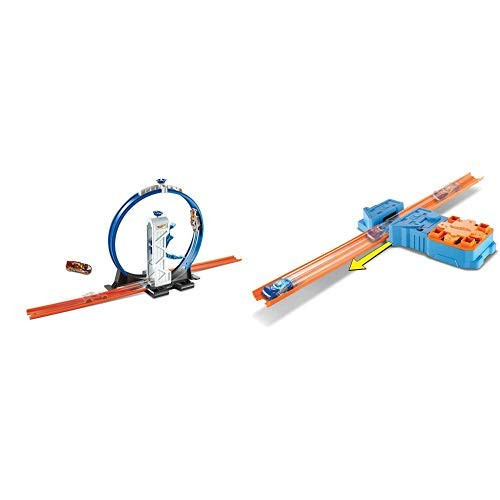 Hot Wheels Track Builder Loop Launcher Playset AND Hot Wheels Track Builder Booster Pack Playset