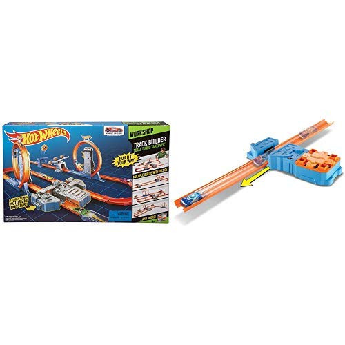 Hot Wheels Track Builder Total Turbo Takeover Track Set [Amazon Exclusive] AND Hot Wheels Track Builder Booster Pack Playset