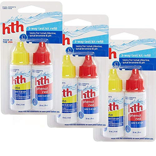 HTH Pool Refill 3-Way Test Kit (1172) - 3 Pack