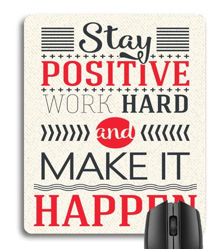 7AN.M Stay Positive Work Hard Make It Happen Inspirational Quote Mouse Pad Red Black Positive Motivational Mouse Pads