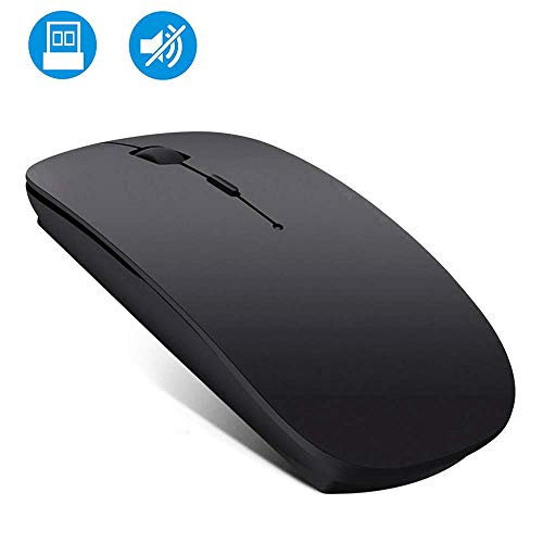 Wireless Mouse Rechargable, Computer Mouse, 2.4G Silent Mouse Computer Office Portable Mobile Optical Mouse with USB Receiver, 3 Adjustable DPI Levels for Laptop, Mac, MacBook, Notebook, PC, Computer