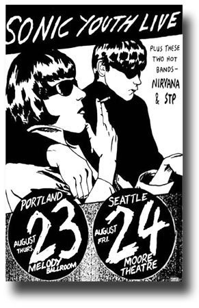 Sonic Youth Poster - Concert Promo Goo Tour BW