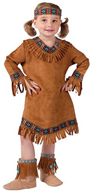 Fun World Costumes Baby Girl's Native American Toddler Girl Costume, Brown, Large(3T-4T) Fun World Costumes Baby Girl's Native American Toddler Girl Costume, Brown, Large(3T-4T)
