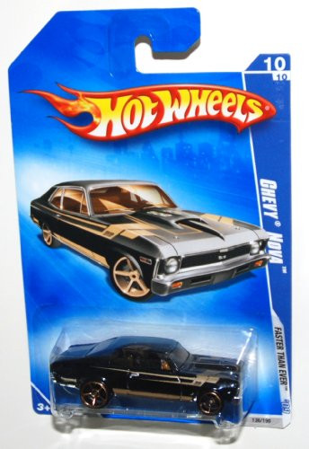 Hot Wheels Chevy Nova (1968) 2009-136 Faster Than Ever BLACK 1:64 Scale