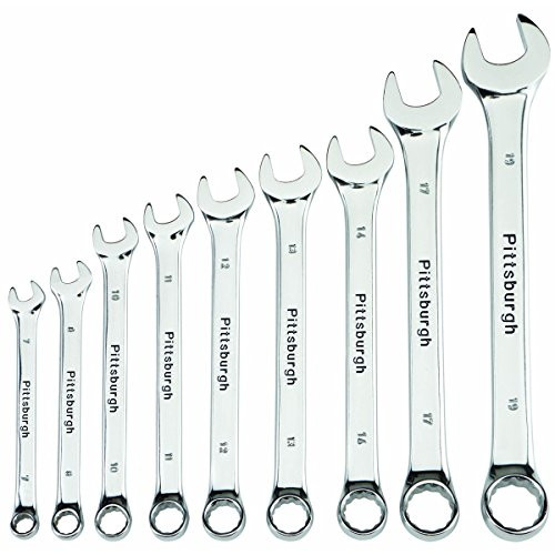 Pittsburgh 9 Piece Metric Fully Polished Combination Wrench Set