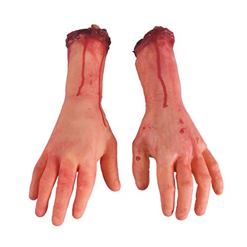 Halloween Blood Props Fake Scary Severed Hand Broken for Haunted House Halloween Vampire Zombie Party Decorations Supplies (Broken Hands(Left + Right)) Halloween Blood Props Fake Scary Severed Hand Broken for Haunted House Halloween Vampire Zombie Party Decorations Supplies (Broken Hands(Left + Right))
