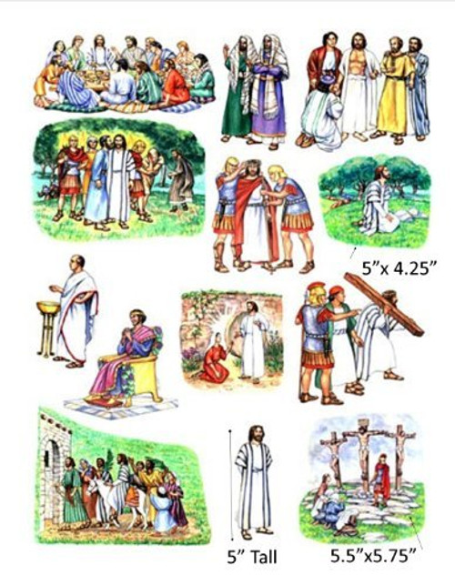 Crucifixion and Resurrection of Jesus Felt Figures for Flannel Board Bible Stories-precut Crucifixion and Resurrection of Jesus Felt Figures for Flannel Board Bible Stories-precut