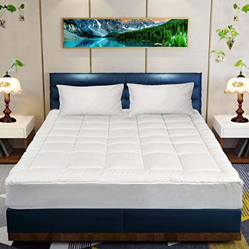 InGarden Mattress Pad- Queen Sized Cotton Quilted Mattress Topper Pillow Top Fitted Mattress Protector Soft Down Alternative Fill (8-21" Fitted Deep Pocket) InGarden Mattress Pad- Queen Sized Cotton Quilted Mattress Topper Pillow Top Fitted Mattress Protector Soft Down Alternative Fill (8-21" Fitted Deep Pocket)