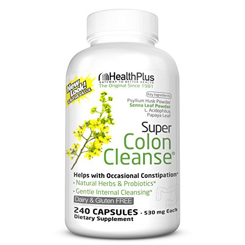 Health Plus Super Colon Cleanse: 10-Day Cleanse -Detox | 6 Cleanses, 240 Capsules