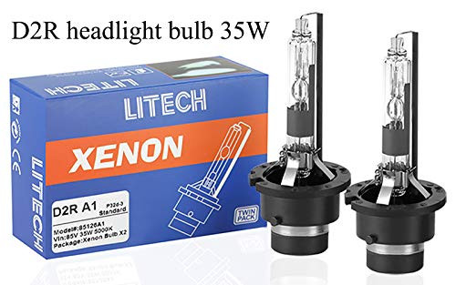 Litech D2R Bulb 5000K 35W 85126 Standard Replacement Car HID Xenon Headlight Bulbs (Pair)