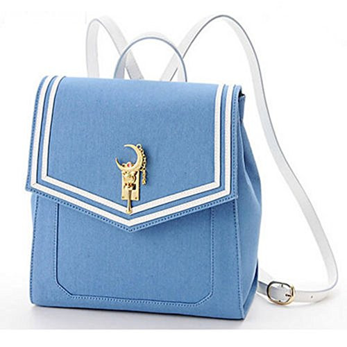 HiRudolph Anime Sailor Moon 20th Tsukino Usagi Women Backpack Bookbag Cosplay Schoolbag (Blue)