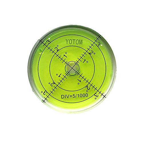 Bubble Level Measuring Tools -Bubble Spirit Level, 66x10mm Circular Bullseye Level Inclinometers, Fluorescent Yellow