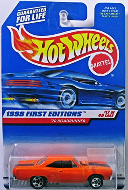 Hot Wheels Mattel 1998 First Editions 1:64 Scale Orange 1970 Roadrunner Die Cast Car #017