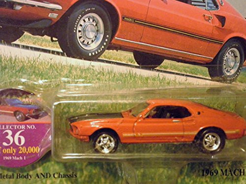 Johnny Lightning 1969 Mustang Mach l (Orange/blackhood) Mustang Classics Edition 1:64 Scale die-cast